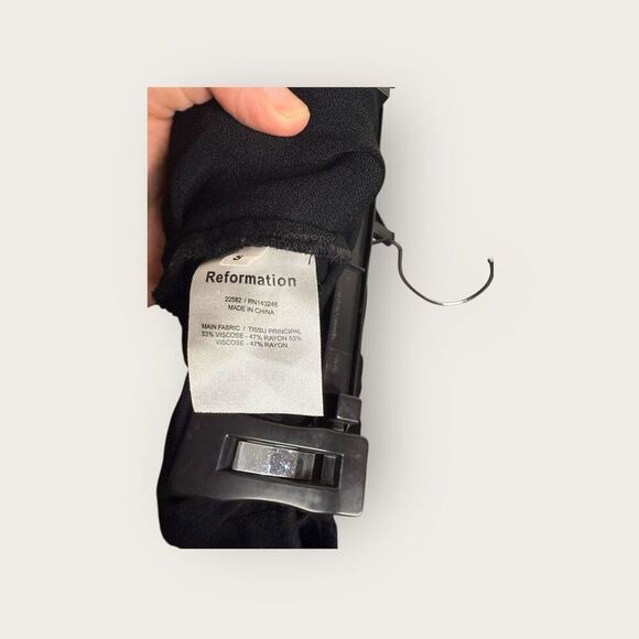 Reformation Wrap Flowy Midi Skirt Black Viscose/Rayon Size Small - Picture 6 of 6